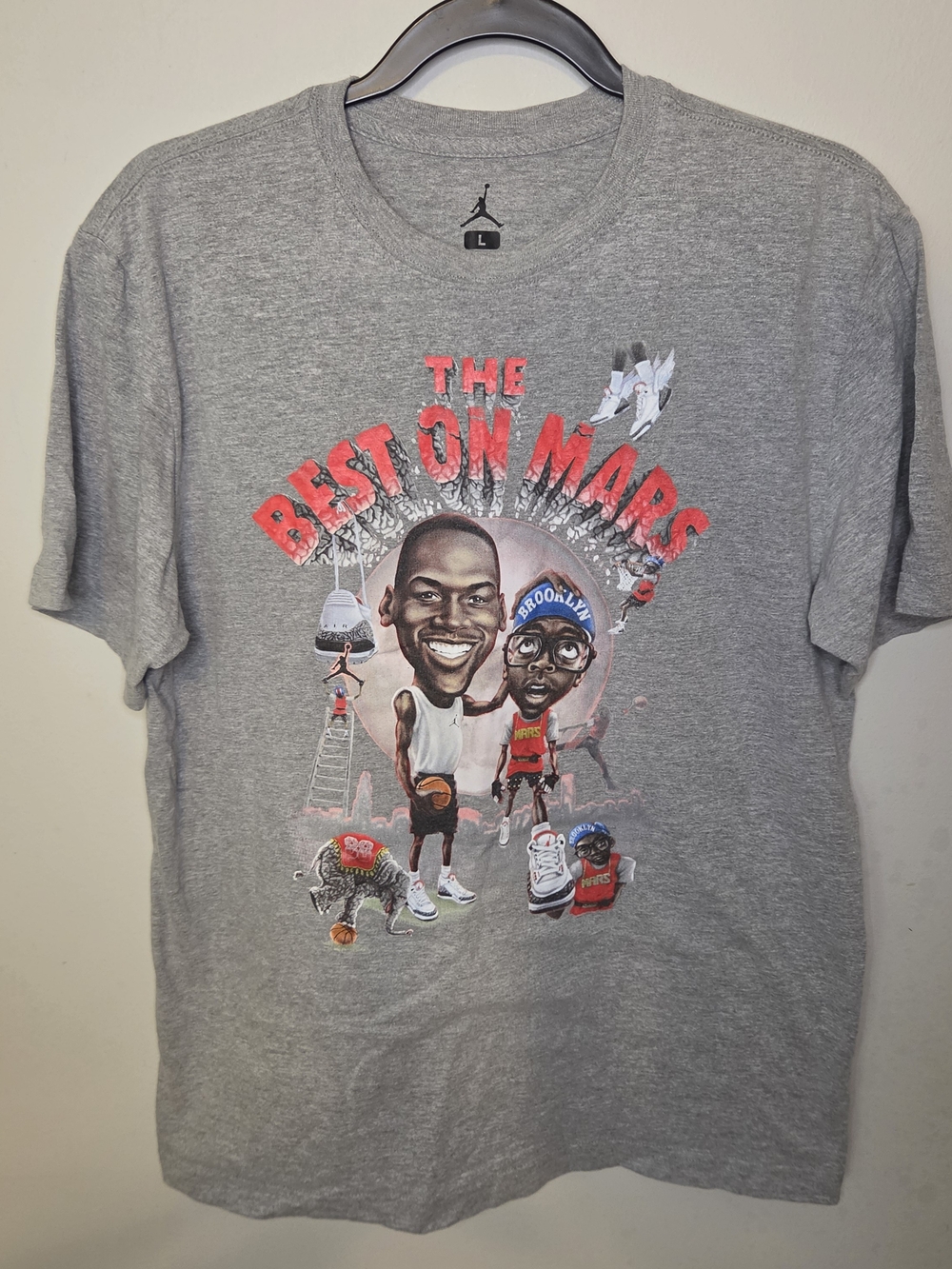 Jordan Men’s Gray 'The Best On Mars' Graphic Short-Sleeve Tee